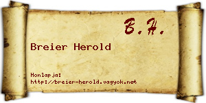 Breier Herold névjegykártya